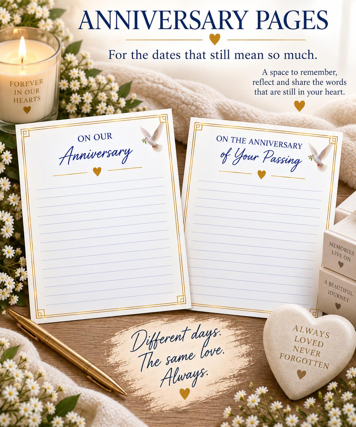 Anniversary pages — for the dates that still mean so much