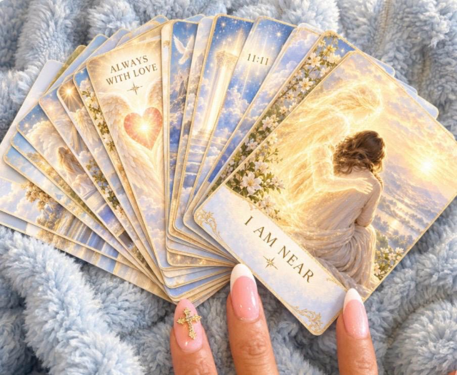 The 44 comforting reflection cards fanned out