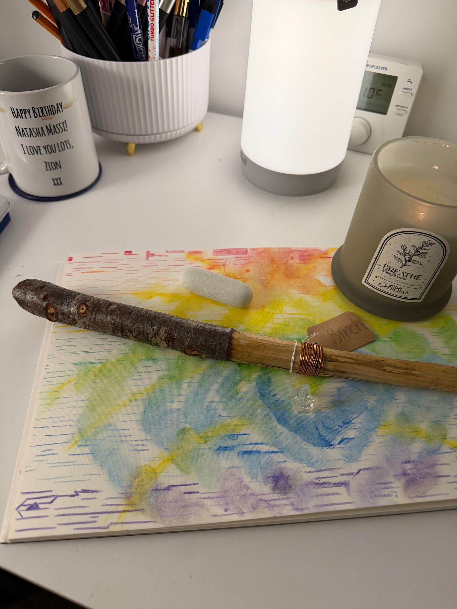 A quiet corner of Natasha's studio desk
