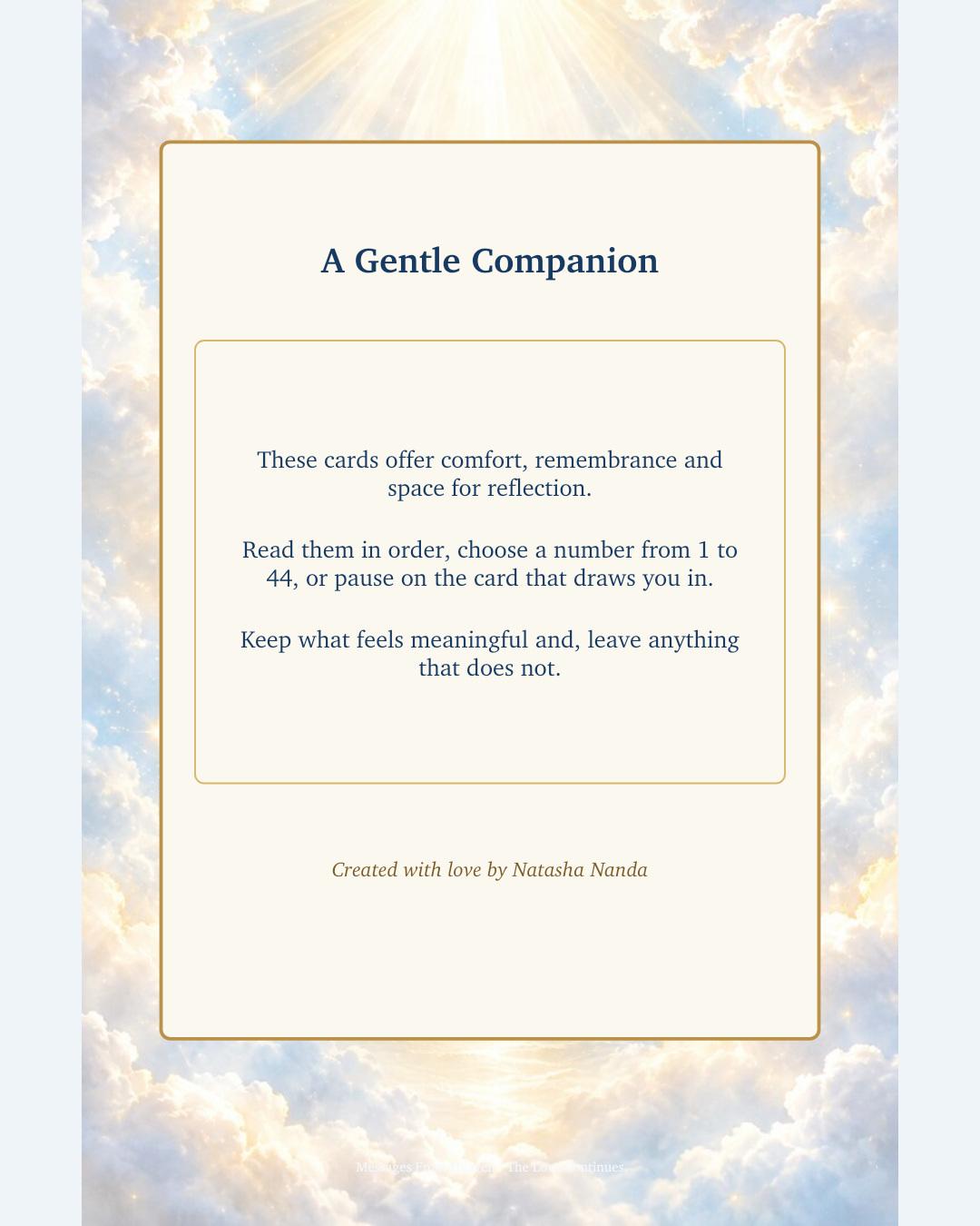 How to use the cards — a quiet, gentle ritual